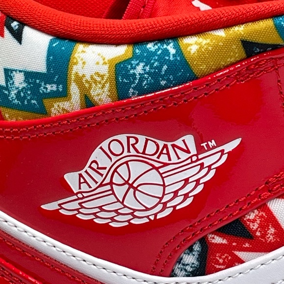 Air Jordan 1 Mid SE Mens Size 10 Basketball Sneakers Chili Red Shoes - Picture 5 of 12